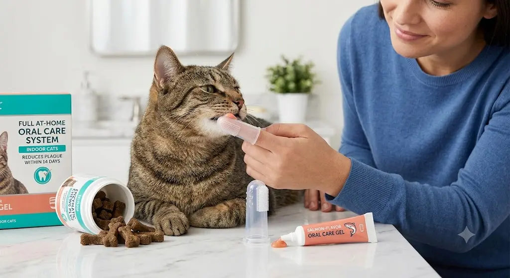 Best cat dental chews and brushing kit for indoor cats