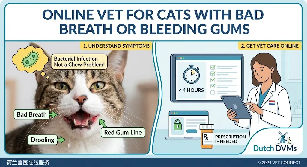 Dutch online vet consultation for cat dental disease