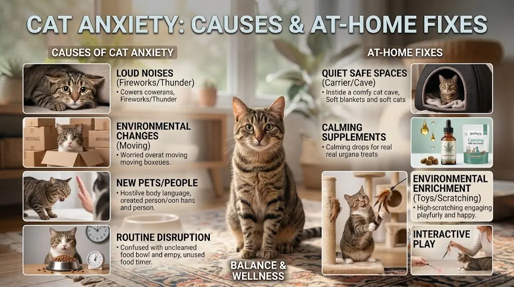 cat anxiety causes symptoms and calming guide for cat parents at home