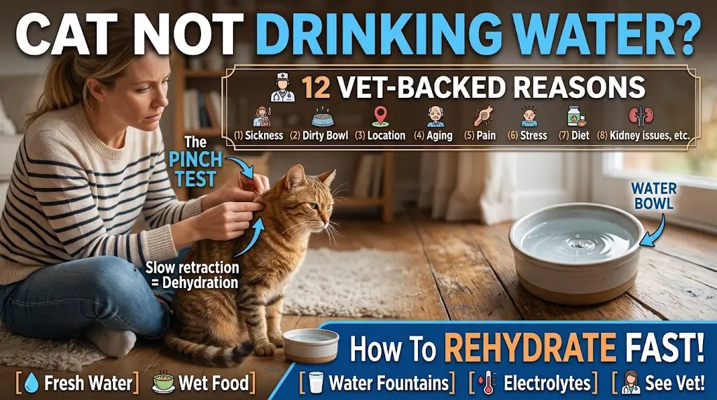 cat not drinking water at home and how to fix it easily