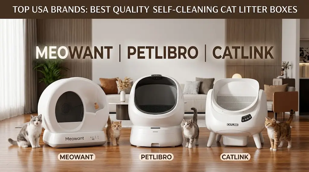 top 5 brands in USA for self cleaning cat litter boxes
